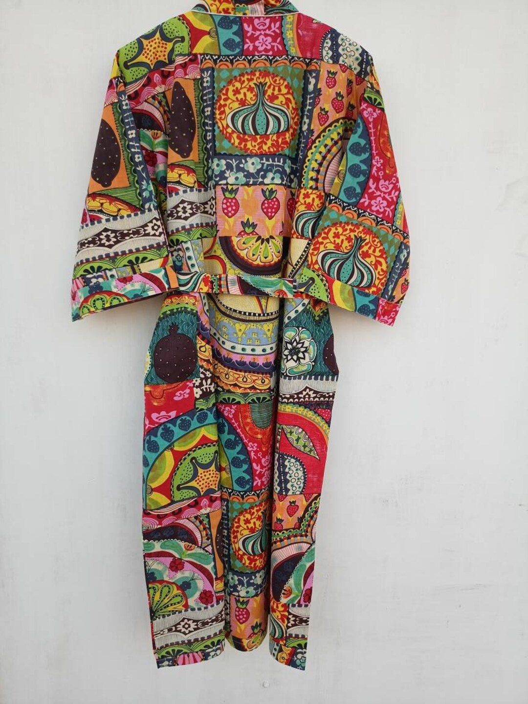 Frida Kahlo Print Cotton Kimono Robe: Israeli Style Nightwear - Etsy