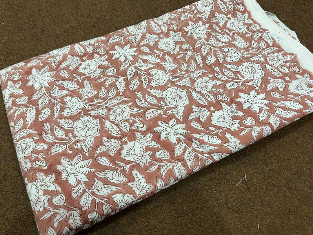 Hand Block Print Cotton Fabric: Jaipur Voile Mulmul Dress Material - Etsy