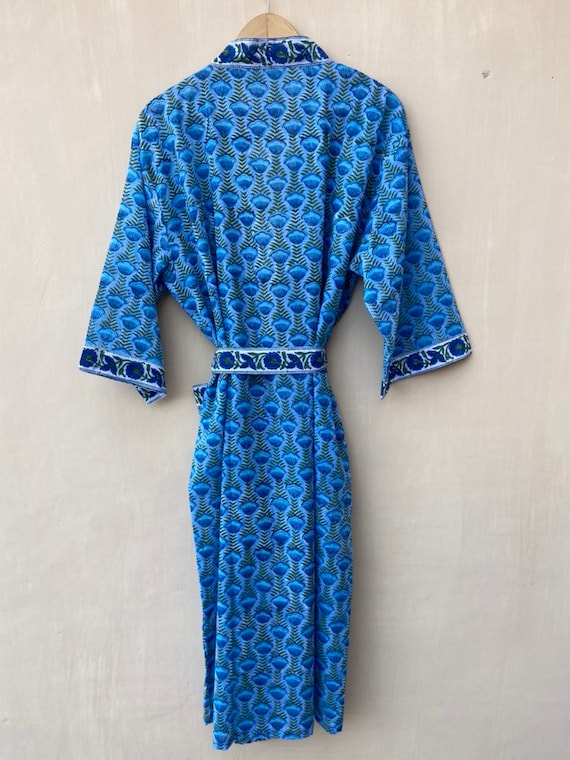 Lavinas Green Cotton Floral Block Printed Robe Dressing Gown Night Dress,  Size: Free at Rs 750/piece in Jaipur