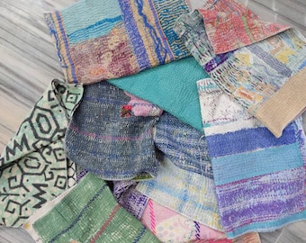 One kilogram Old Vintage Kantha stitch quilt Swatches,Gudari swatches,loose swatch,Gudari swatches one kg Fine kantha,vintage Blanket Swatch