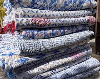 Vintage kantha quilt, indigo quilt  for home, vintage indigo kantha quilt , jaipur block print quilt reversible quilt, vintage gudari