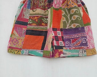 Cotton Shorts,Old vintage handmade Pure Cotton kantha stitch Patchwork pants,Kantha pant,Beach Wear, Night Wear,Unisex Shorts.Beach Shorts.