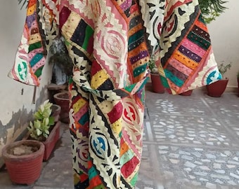 Antique Old Vintage Bath Robe,100% Cotton Indian Patchwork Hand Stitch Robe,Cotton Long Kimono,Swim Wear,Night Wear Free Size Multi Color