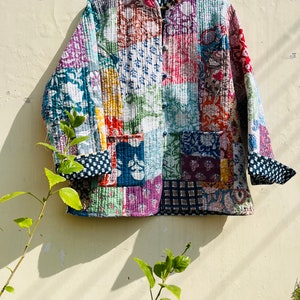 Bomullsjacka Vinterjacka Quiltad jacka Patchworkjacka Bomullslakansjacka Dambomullsjacka Vändbar jacka