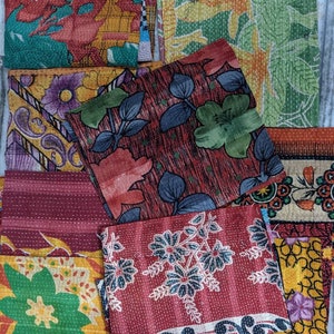 Vintage Printed Kantha Blanket Swatches: Assorted Gudari Quilts (1 kg)
