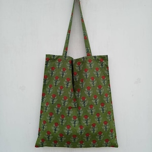 Tragetasche, Baumwollmarkttasche, Schultertasche, Handtragetasche, reine Baumwolltasche mit indischem Handbuchdruck, verschiedene Farben und Design, 10-teiliges Lot