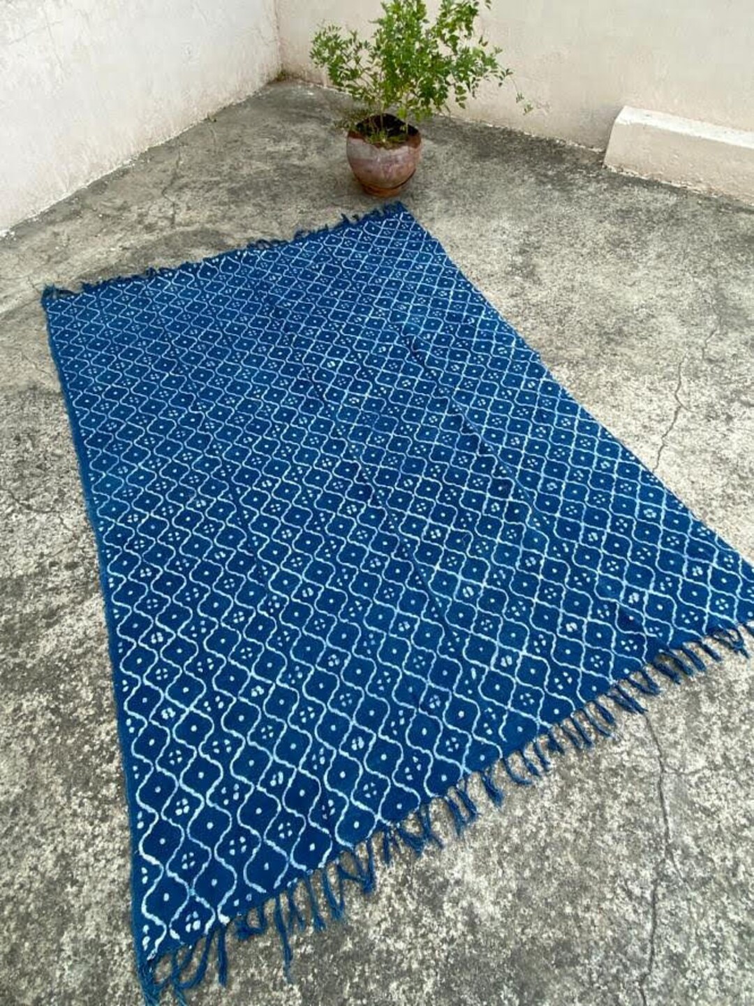 Indian Khadi Cotton Rug Blanket Dhurrie Handmade Boho Hand Etsy