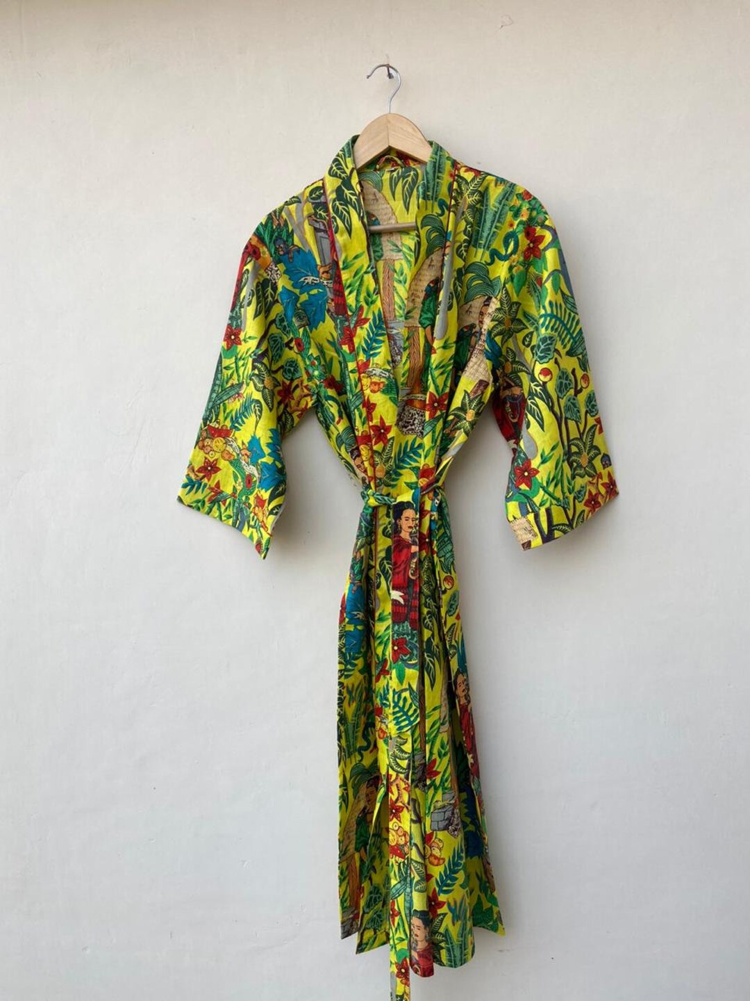 Frida Kahlo Cotton Robe: Indian Kimono Style Bath Robe - Etsy