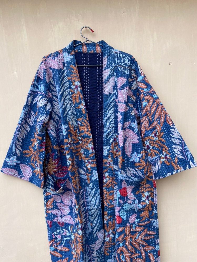 Bath Robe100% Cotton Indian Handmade Kantha Stitch - Etsy