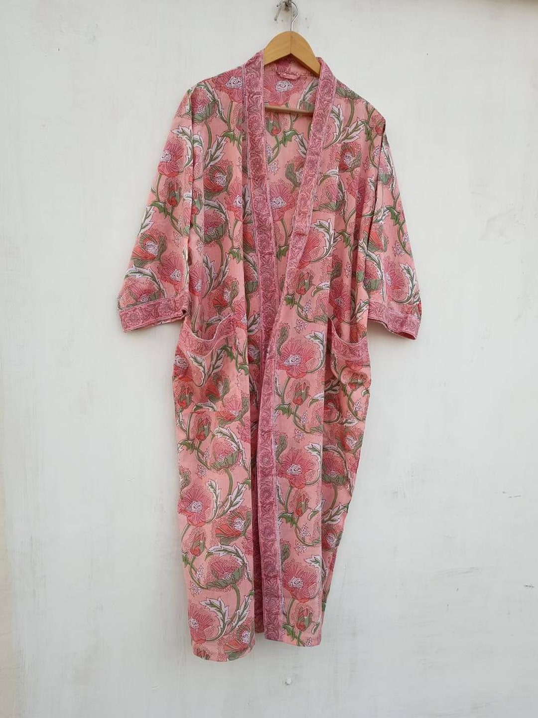 Robebath Robes Cotton Kimonoindian Hand Block Print Cotton - Etsy