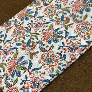 Tissu en coton imprimé main : Voile Mulmul Jaipur