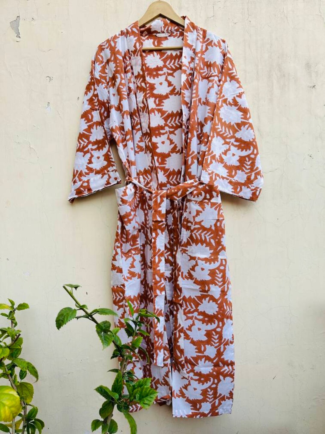 Frida Kahlo Print Cotton Robe: Indian Kimono Style Dressing Gown - Etsy