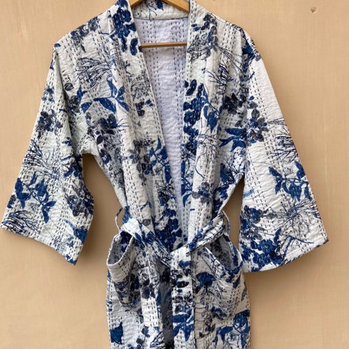 Bath Robe100% Cotton Indian Handmade Kantha Stitch - Etsy