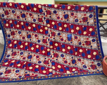 Kantha Blanket 100% Cotton Old Vintage Reversible Handmade Kantha Stitch Patchwork Quilt Throw Design 19 Twin Size