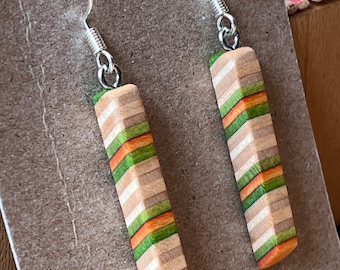 Recycled Skateboard Dangle Earring