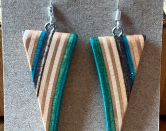 Recycled Skateboard Dangle Earring