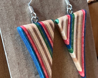 Recycled Skateboard Dangle Earring