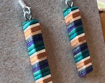 Recycled Skateboard Dangle Earring