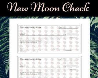Refreshing moon printable Etsy image regarding Printable Abundance Check identified as Fresh moon printable Etsy