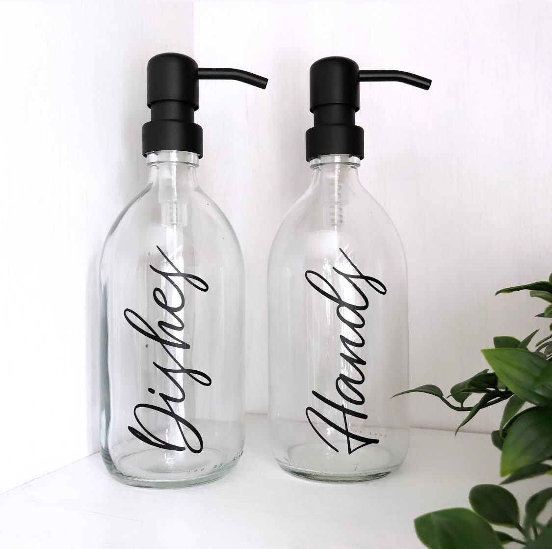 Clear 500ml Glass Pump Bottle // Bathroom Dispenser // Kitchen Etsy