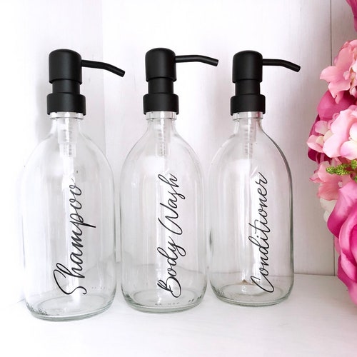 HANDS DISHES Soap Dispenser Set Clear Plastic Soap Etsy