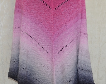 Handmade knitted scarf,Gradient Soft Wrap,Gradient Yarn Triangle,Handmade Shawl,Mother's Day Gift,Birthday Gift For Her,Ready To Ship