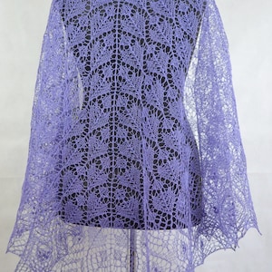Purple Hand knitted lace shawl,Handmade Lilac linen shawl,Birthday Gift,Anniversary Gift for wife/girlfriend, Gift for her,Mother’s Day Gift