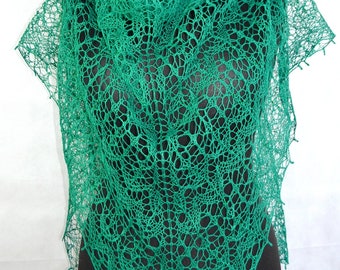 Grünes Leinentuch mit Perlen, Handgestricktes Spitzentuch, Geburtstagsgeschenk, Jahrestagsgeschenk für Frau/Freundin, Muttertagsgeschenk, Geschenk für Sie