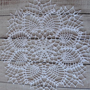 Home decor,White  crochet doily, Handmade Crochet Doily ,Round Doily 12 in