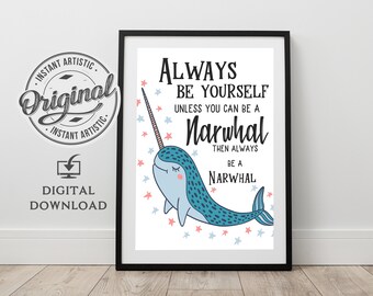 Narwhal Wall Art Etsy
