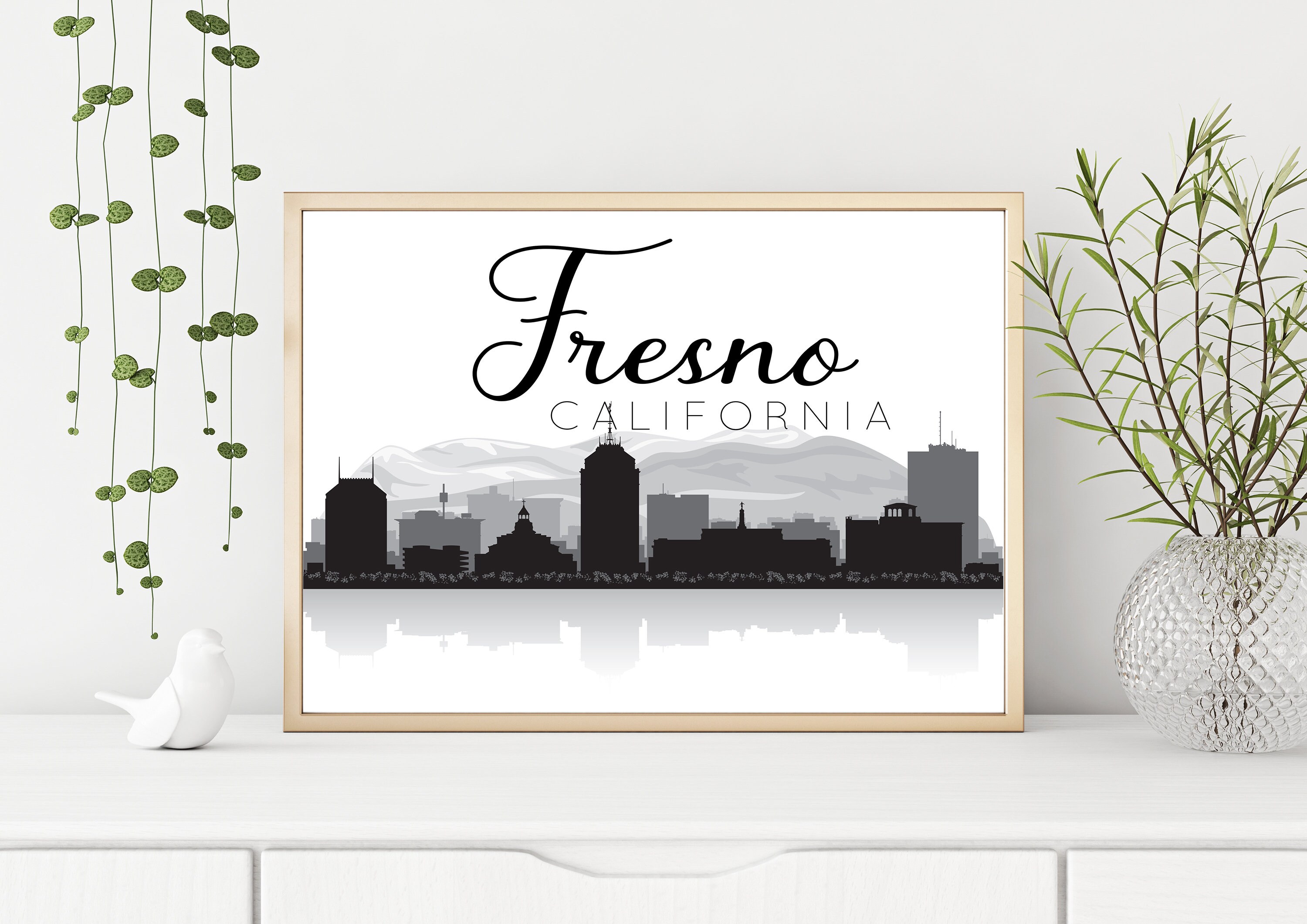 70 OFF Fresno California Skyline Printable Wall Art Etsy