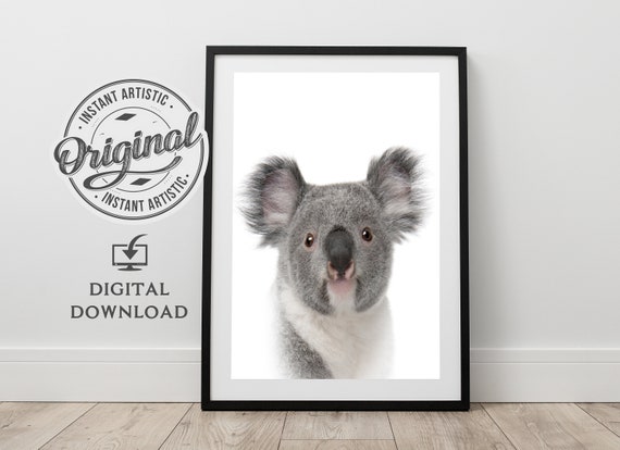 instant download,art koala nursery watercolor print print wall room Baby koala print Australian animal print nursery