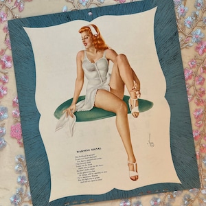 Original March 1947 Alberto Vargas Pinup Calendar | Esquire Magazine | The Varga Girl