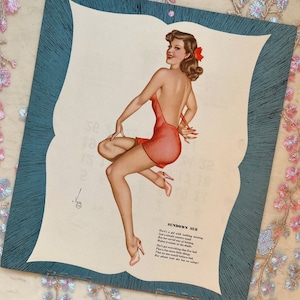 Original October 1947 Alberto Vargas Pinup Calendar | Esquire Magazine | The Varga Girl