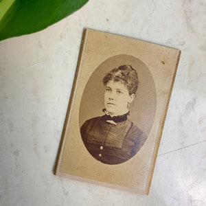 Antique Carte de Visite Photo Card Portrait of a Young Woman in New York, 1860s