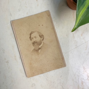 Antique Carte de Visite Photo Card Portrait of a Bearded Gentleman in New York, 1860-1890