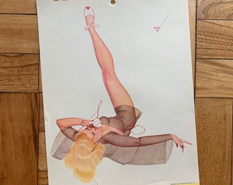 Strona kalendarza pin-up z grudnia 1947 r. | Vintage George Petty | True Magazine