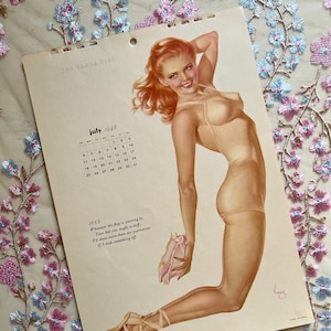 Original July 1948 Alberto Vargas Pinup Calendar | The Varga Girl