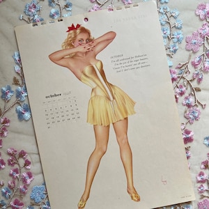 Original October 1948 Alberto Vargas Pinup Calendar | The Varga Girl