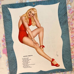 Original September 1947 Alberto Vargas Pinup Calendar | Esquire Magazine | The Varga Girl