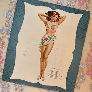 Original August 1947 Alberto Vargas Pinup Calendar | Esquire Magazine | The Varga Girl