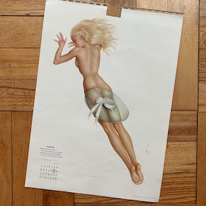 Original August 1941 Alberto Vargas Esquire Magazine Vintage Pinup Calendar