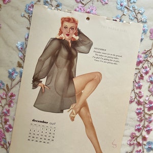 Original December 1948 Alberto Vargas Pinup Calendar | The Varga Girl