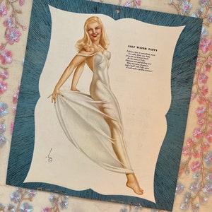 Original April 1947 Alberto Vargas Pinup Calendar | Esquire Magazine | The Varga Girl
