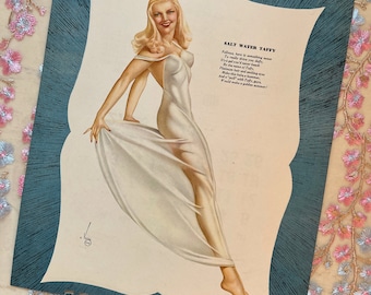 Calendario pinup original de abril de 1947 de Alberto Vargas / Revista Esquire / La chica Varga