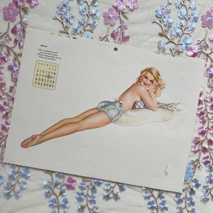 Original Esquire July 1943 Alberto Vargas Pinup Calendar