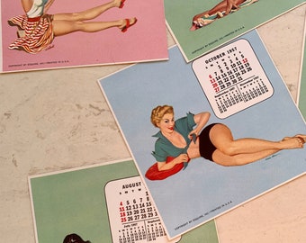 1957 Esquire Magazine Leatherette Pinup Girl Desk Calendar With
