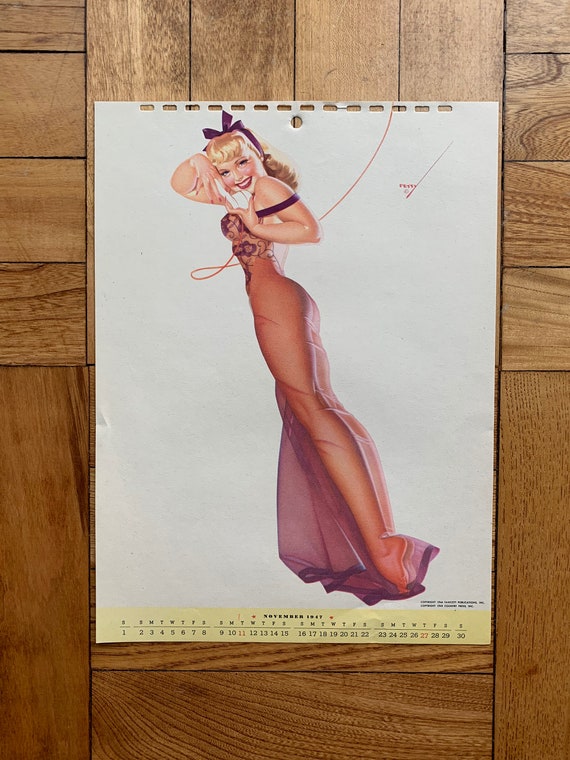Vintage George Petty Girl November 1947 Pinup Calendar - Etsy