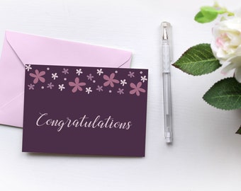 Congratulations Card, Printable Congratulations Cards, Digital Congratulations Card, Blank Inside (5”x7” folded)