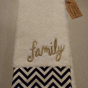 Gold Embellished Family Towel